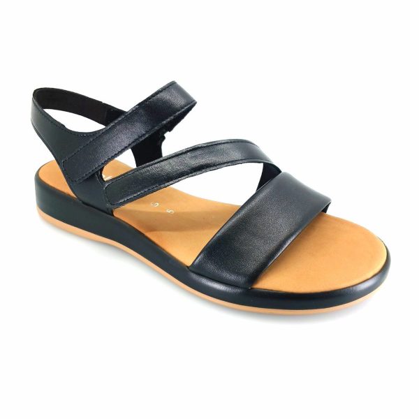 Gabor 42.063.27 γυναικεία πέδιλα (μαύρο δέρμα)