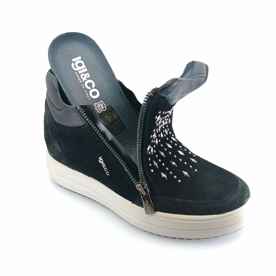 igi&co 4153800 (μαύρο) sneaker ankle boots