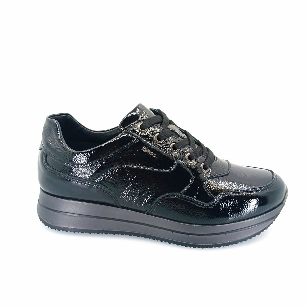 igi&co 4145000 (μαύρο λουστρίνι) γυναικεία sneakers