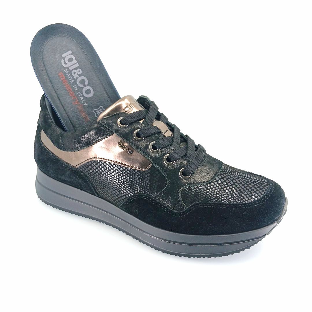 igi&co 4145011 (μαύρο) γυναικεία sneakers