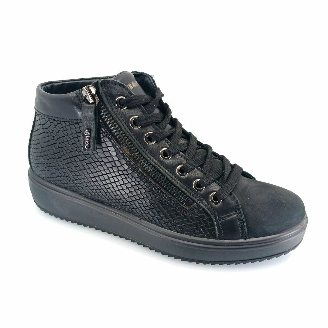 igi&co-4151100-black-1 igi&co 4151100 (μαύρο) sneaker ankle boots