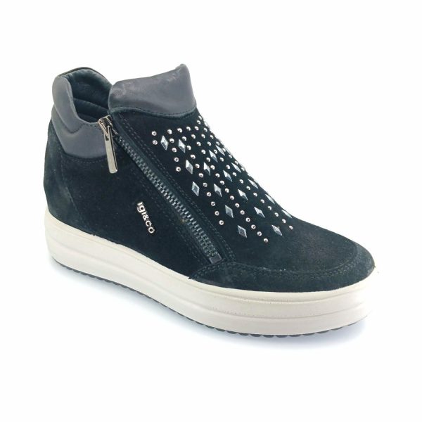 igi&co 4153800 (μαύρο) sneaker ankle boots