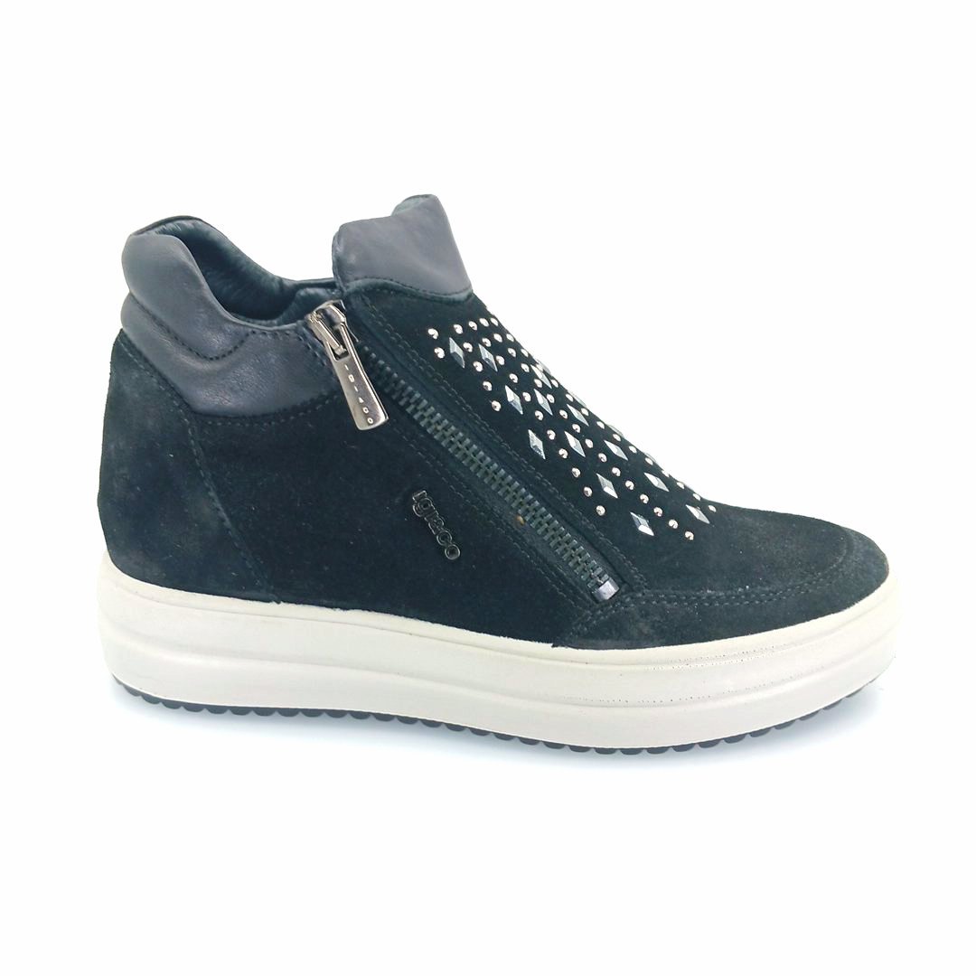 igi&co 4153800 (μαύρο) sneaker ankle boots