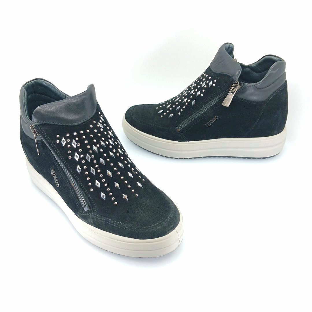 igi&co 4153800 (μαύρο) sneaker ankle boots