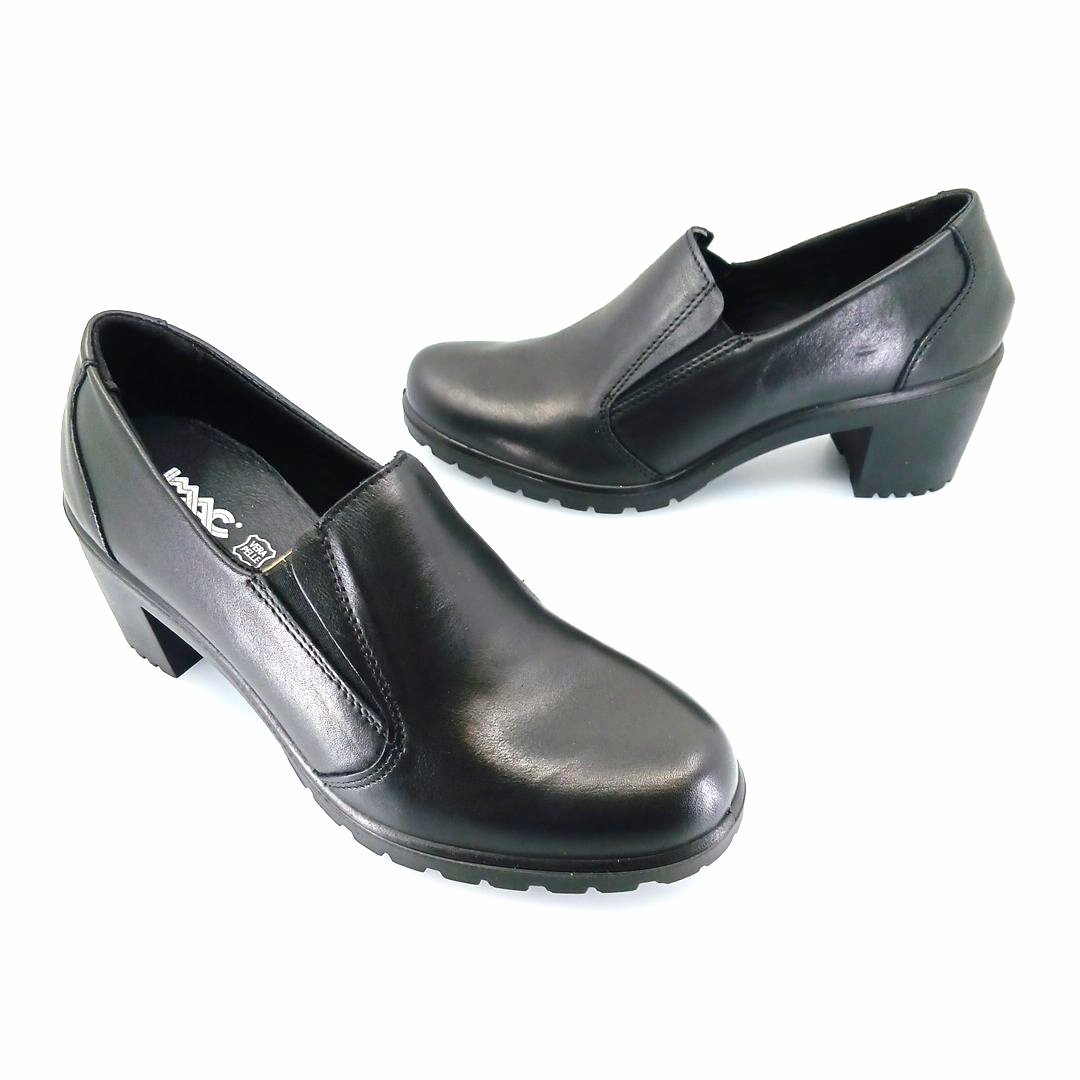 IMAC 455400 (μαύρο) chunky heel slip-on
