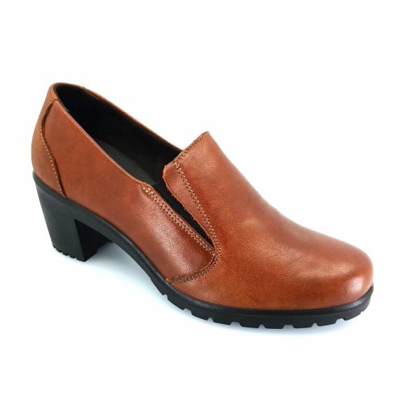 IMAC 455400 (κονιάκ) chunky heel slip-on