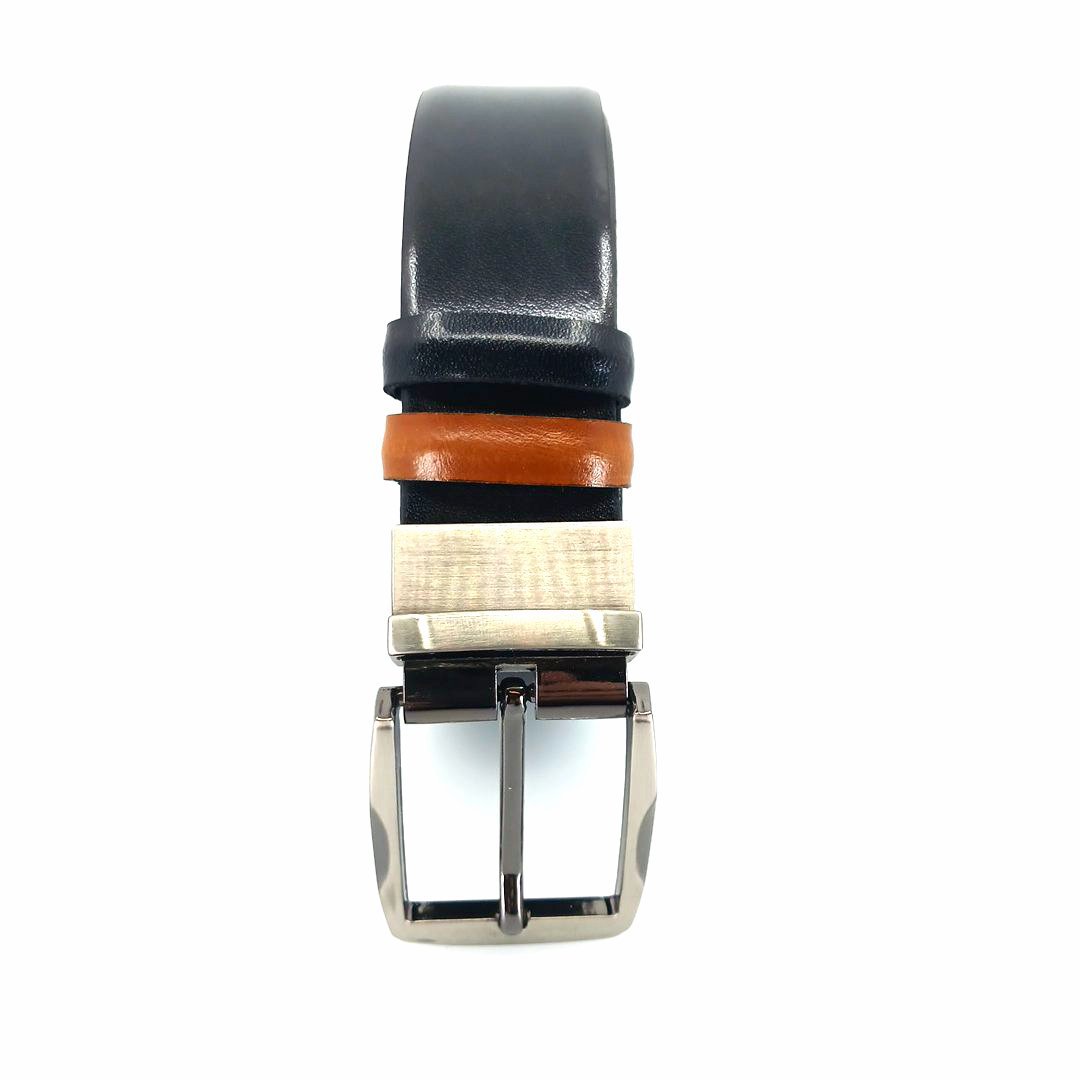 A&P Belts ανδρικές ζώνες διπλής όψης (μαύρο - ταμπα) 18.36.300
