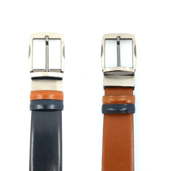 A&P Belts ανδρικές ζώνες διπλής όψης (μαύρο - ταμπα) 18.36.300