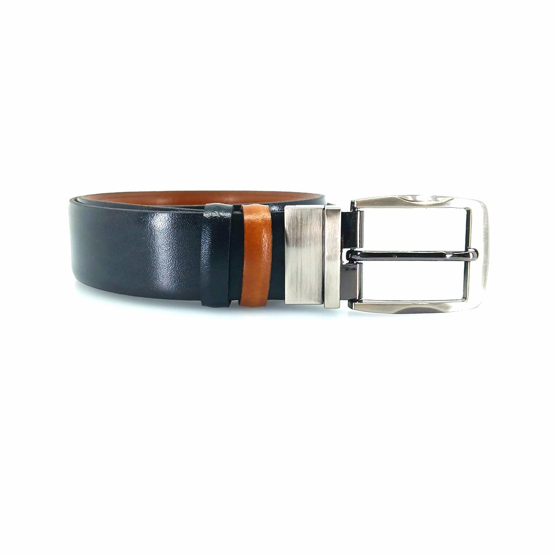A&P Belts ανδρικές ζώνες διπλής όψης (μαύρο - ταμπα) 18.36.300