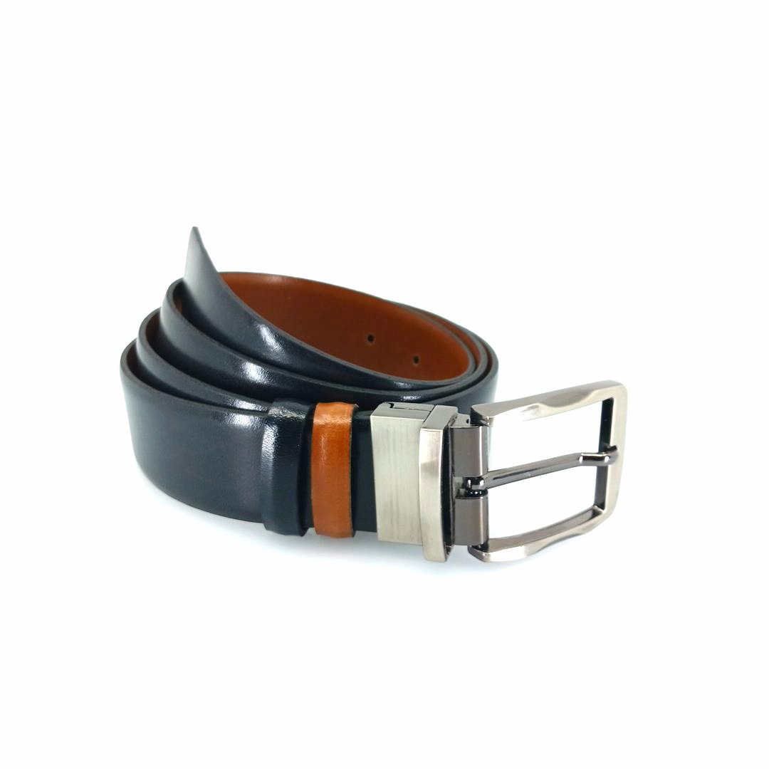 A&P Belts ανδρικές ζώνες διπλής όψης (μαύρο - ταμπα) 18.36.300