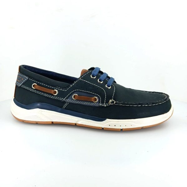 Freemood E067-103 (μπλε nubuk) ανδρικά boat shoes