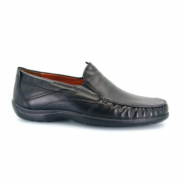 Boxer 15367 (μαύρο δέρμα) ανδρικά slip-on 