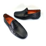Boxer 15363 (μαύρο δέρμα) ανδρικά slip-on 