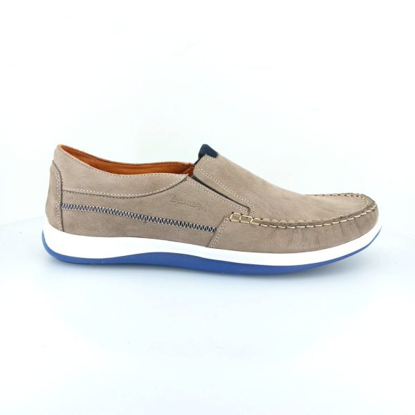 Boxer 24002 (γκρι nubuck δέρμα) ανδρικά δετά μοκασίνια