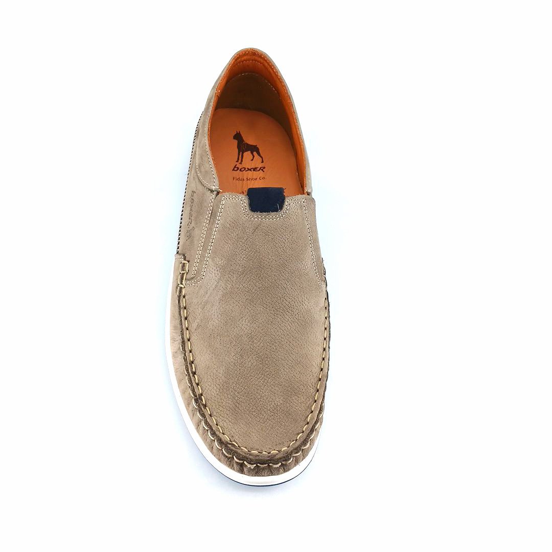 Boxer 24002 (γκρι nubuck δέρμα) ανδρικά δετά μοκασίνια