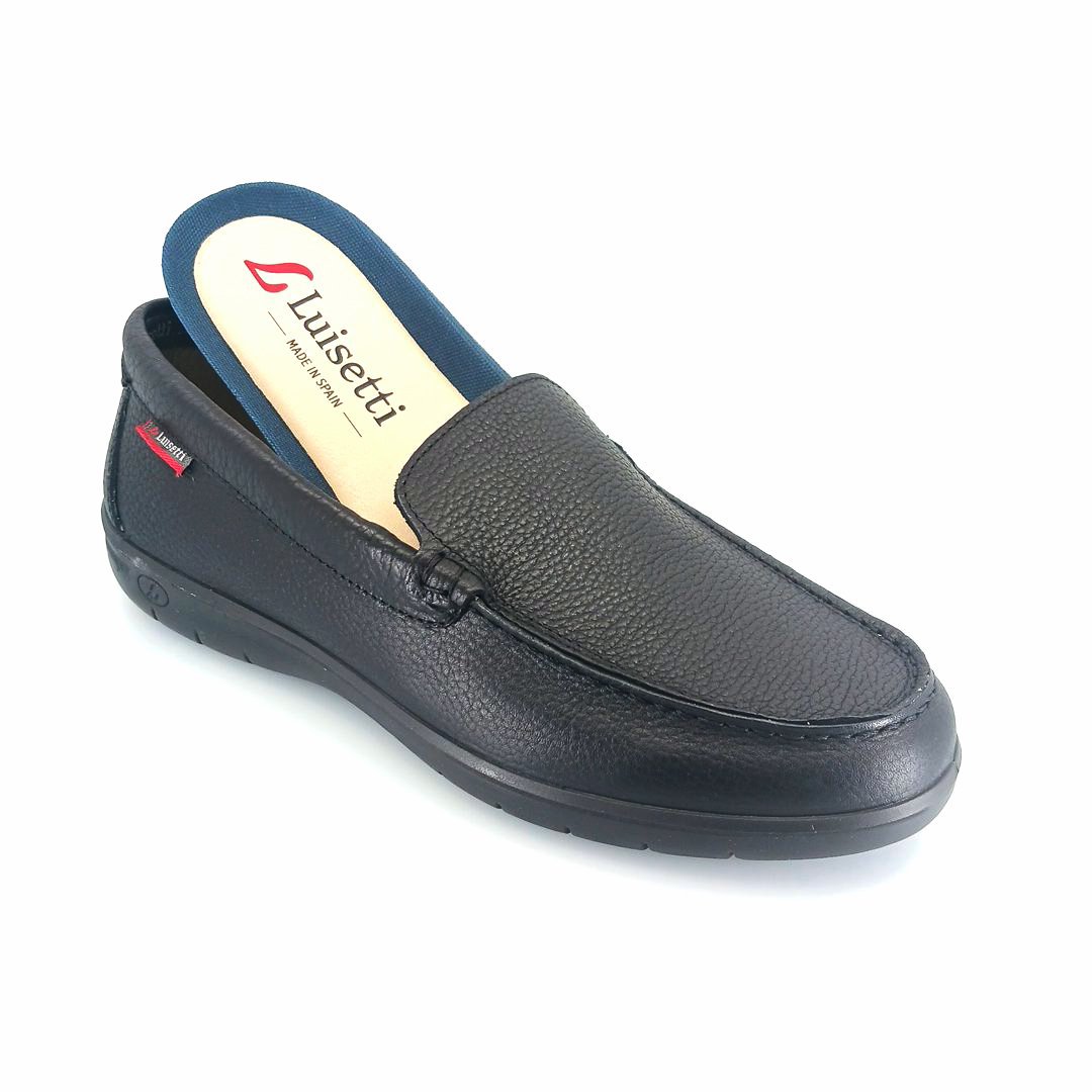 Luisetti 35200 (μαύρο δέρμα) ανδρικά μοκασίνια