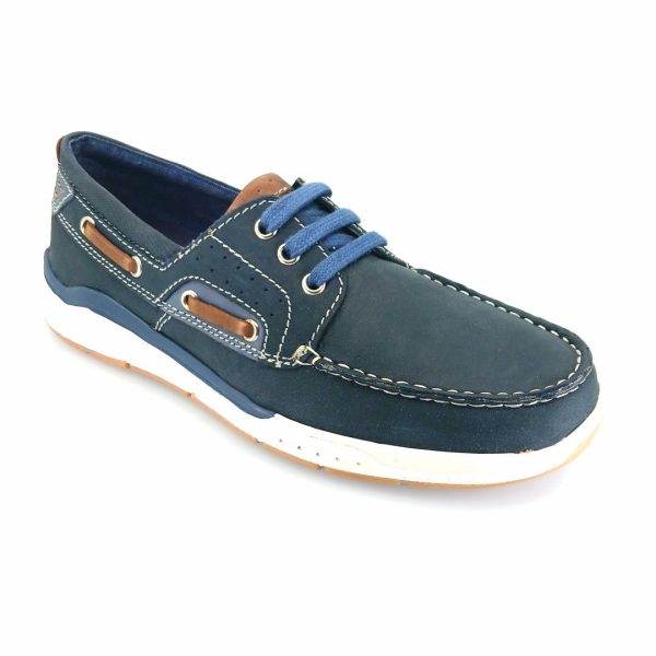 Freemood E067-103 (μπλε nubuk) ανδρικά boat shoes