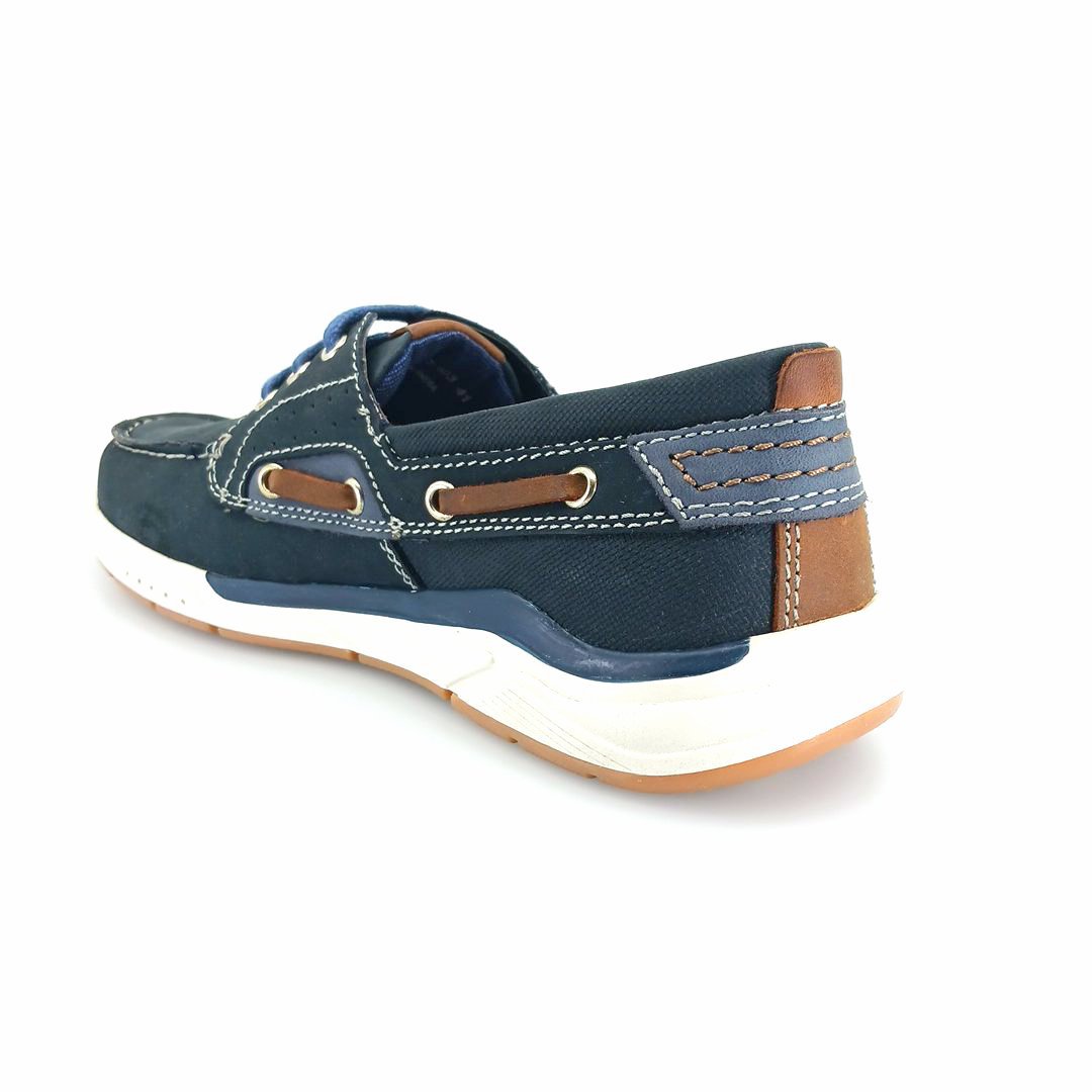Freemood E067-103 (μπλε nubuk) ανδρικά boat shoes