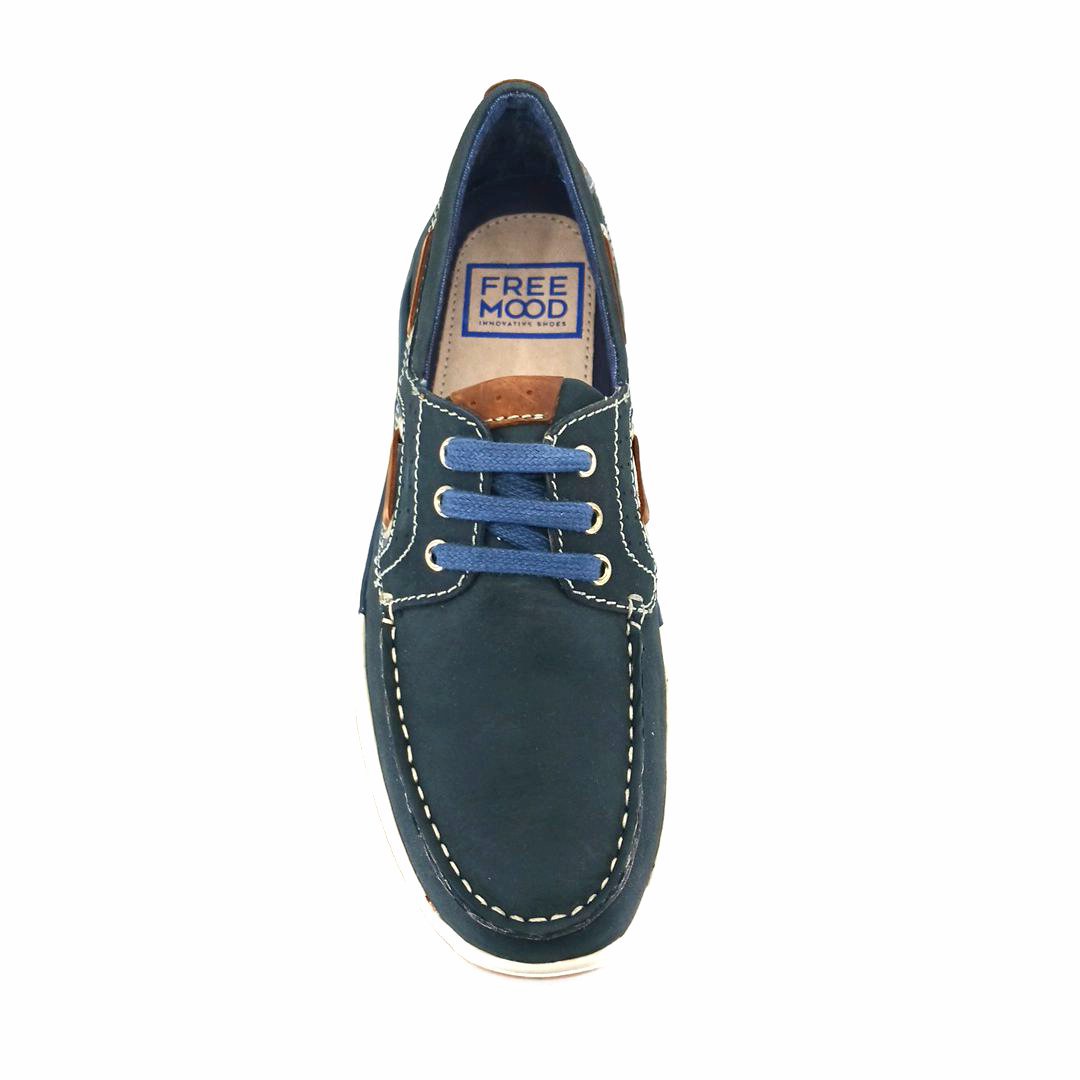 Freemood E067-103 (μπλε nubuk) ανδρικά boat shoes