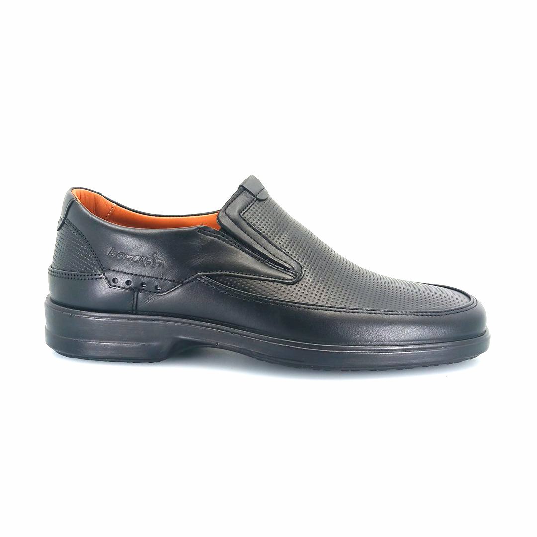 Boxer 13802 (μαύρο δέρμα) ανδρικά loafers
