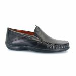 Boxer 15367 (μαύρο δέρμα) ανδρικά slip-on 
