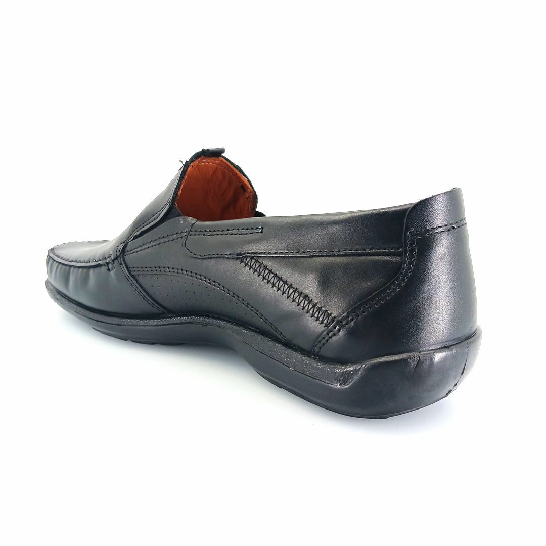 Boxer 15367 (μαύρο δέρμα) ανδρικά slip-on 
