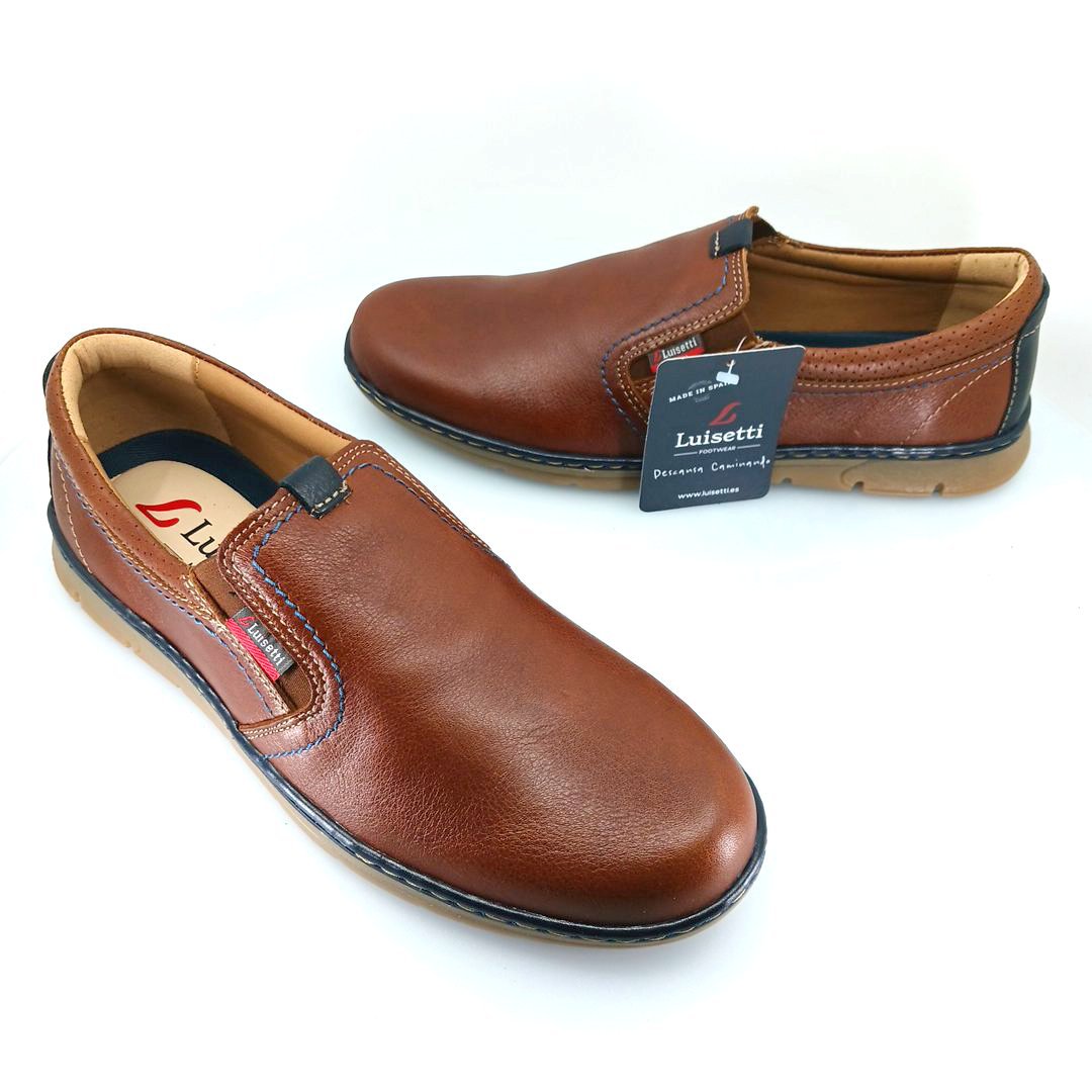 Luisetti 23320 (κονιάκ δέρμα) ανδρικά slip-on