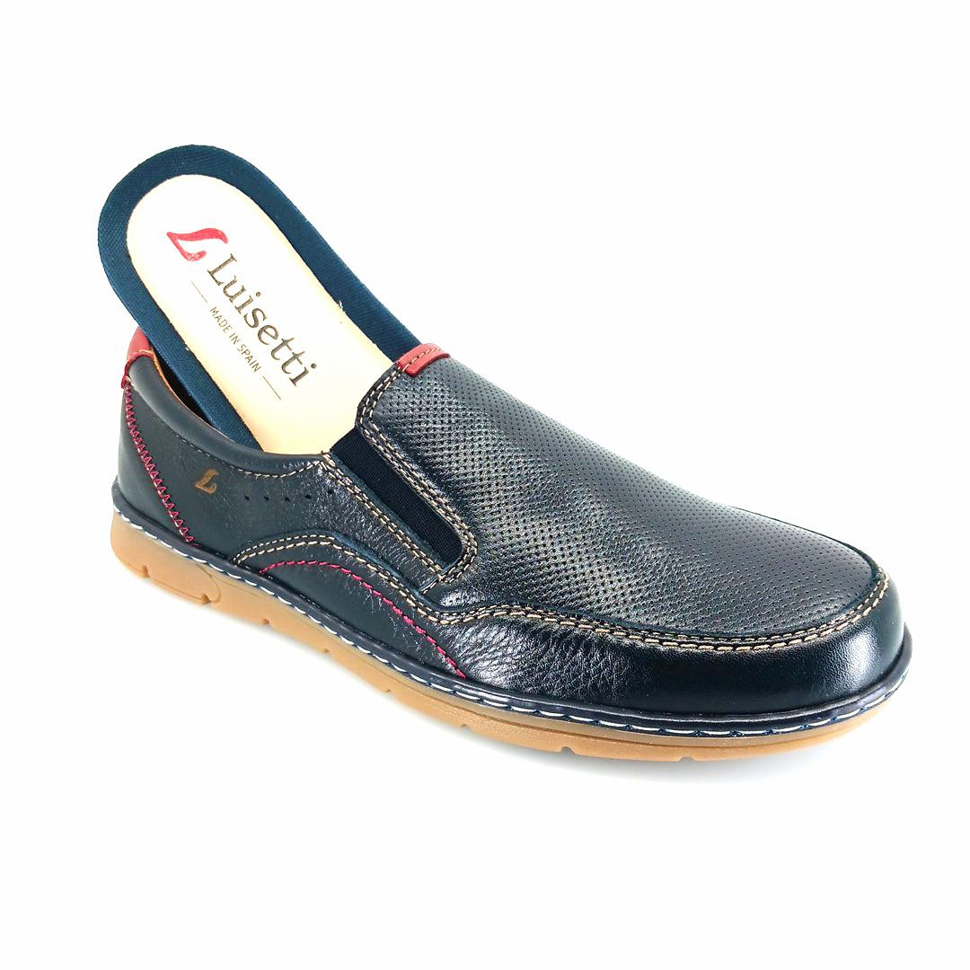 Luisetti 23333 (μπλε δέρμα) ανδρικά slip-on