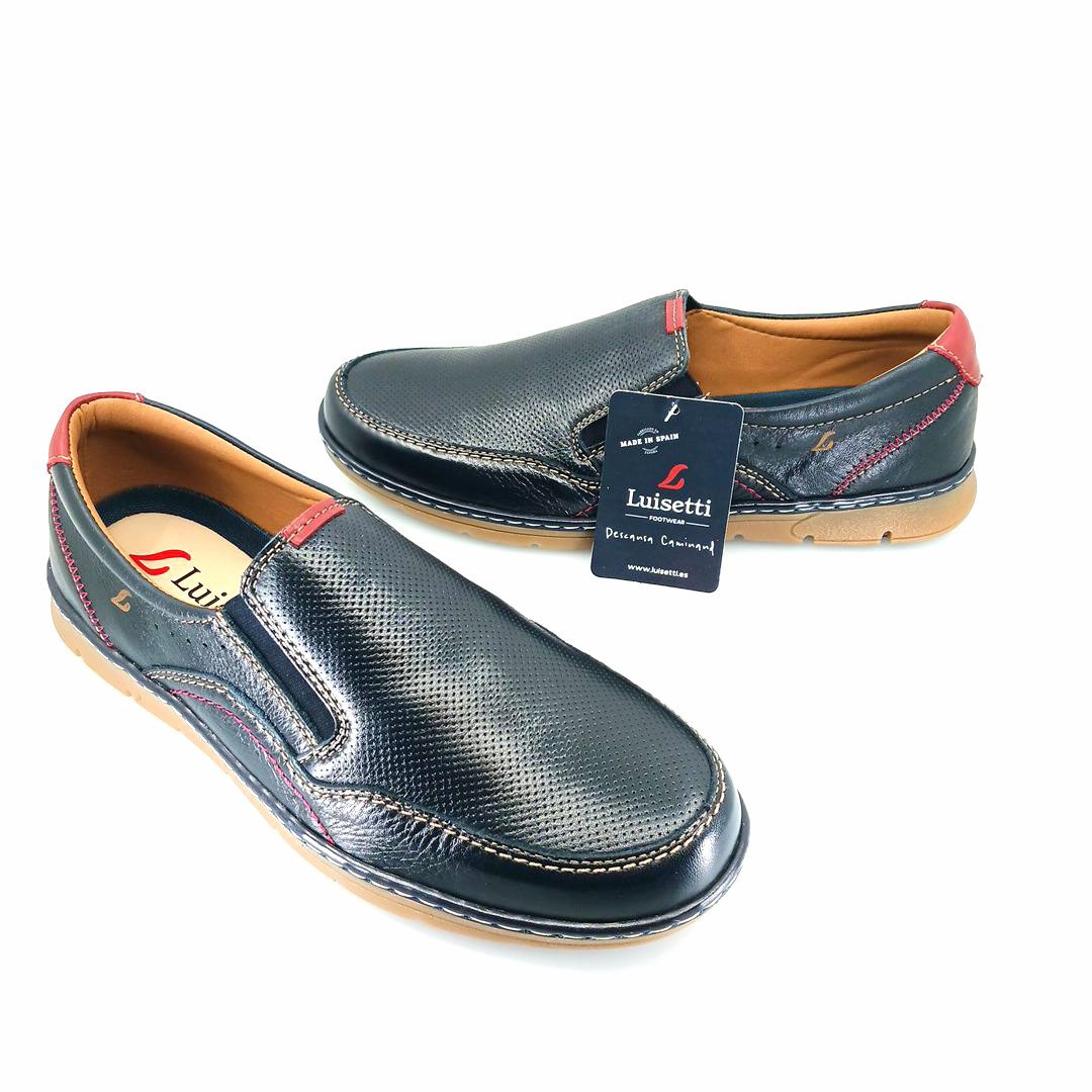 Luisetti 23333 (μπλε δέρμα) ανδρικά slip-on