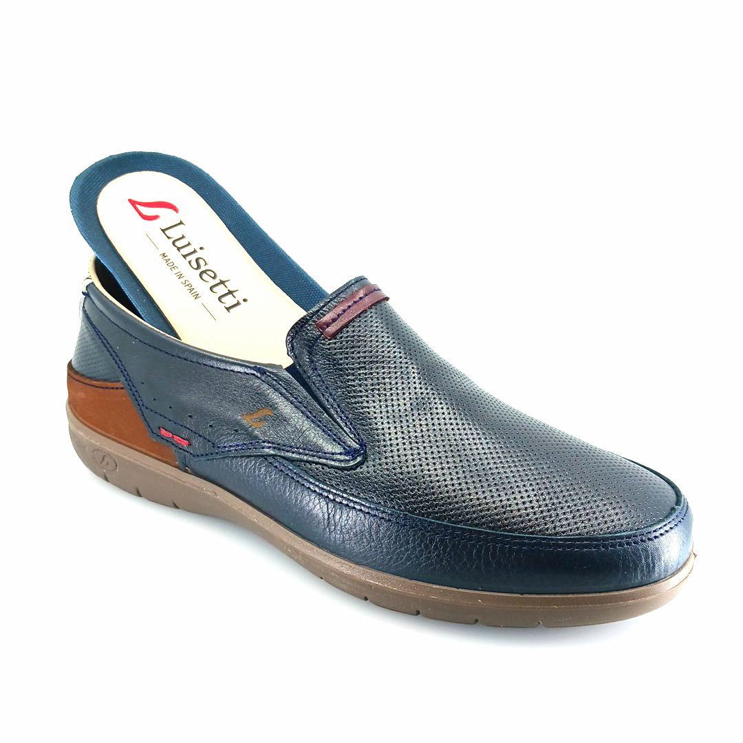 Luisetti 32310 (μπλε δέρμα) ανδρικά slip-on