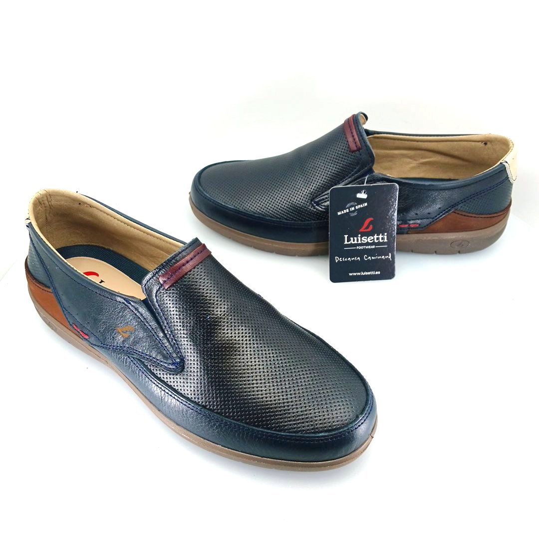 Luisetti 32310 (μπλε δέρμα) ανδρικά slip-on