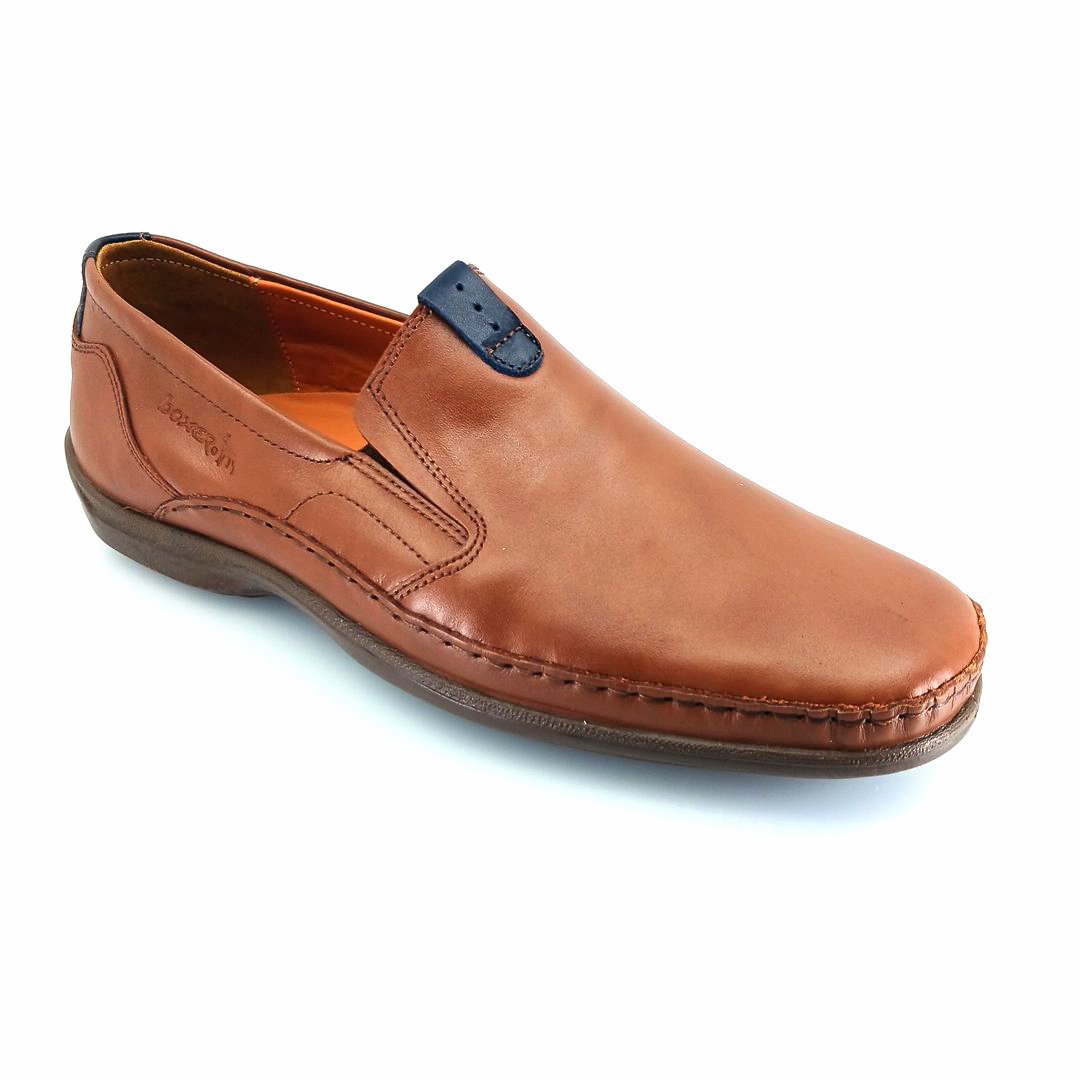 Boxer 15364 (ταμπά δέρμα) ανδρικά slip-on