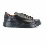 Boxer 21345 (μαύρο δέρμα) ανδρικά δετά sneakers