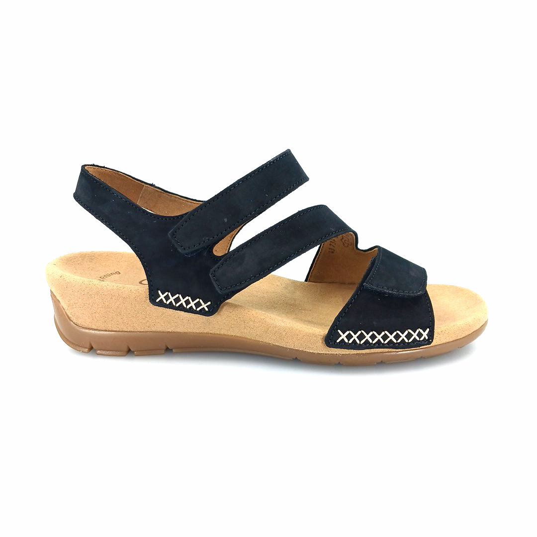 Gabor 43.734.17 γυναικεία πέδιλα (μαύρο δέρμα nubuck)