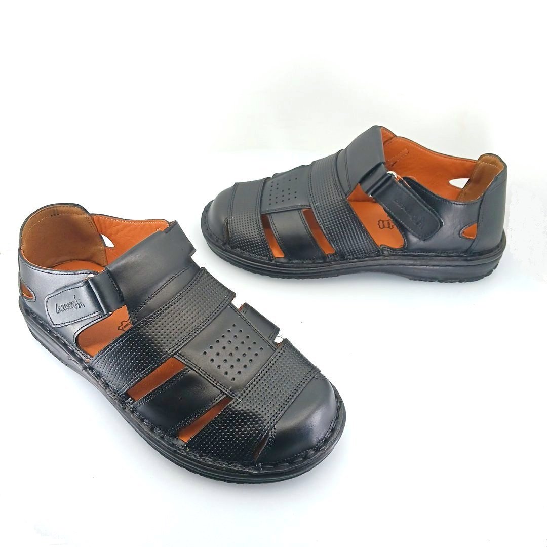 Boxer 17234 (μαύρο δέρμα) ανδρικά σανδάλια