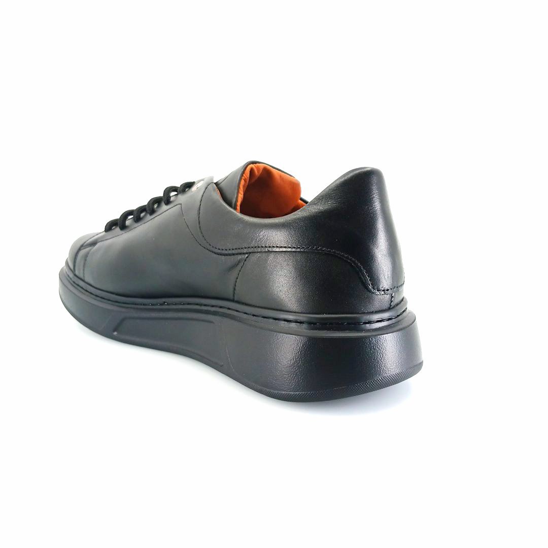Boxer 21345 (μαύρο δέρμα) ανδρικά δετά sneakers