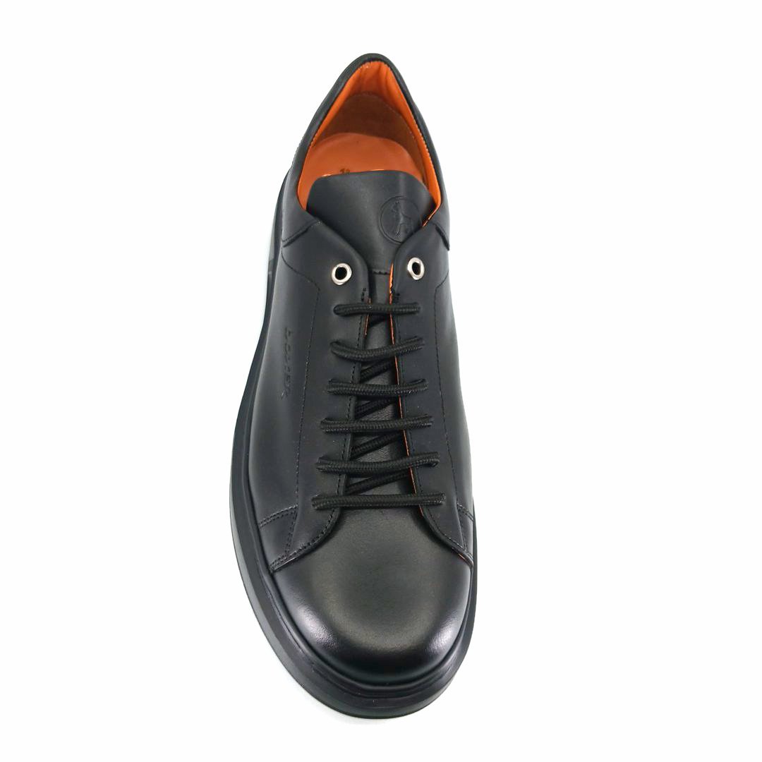 Boxer 21345 (μαύρο δέρμα) ανδρικά δετά sneakers