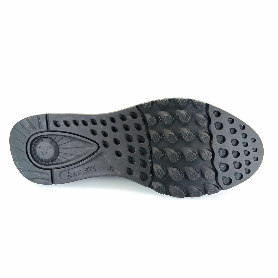 Boxer 43009 (μαύρο δέρμα) ανδρικά δετά sneakers