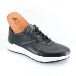 Boxer 43009 (μαύρο δέρμα) ανδρικά δετά sneakers