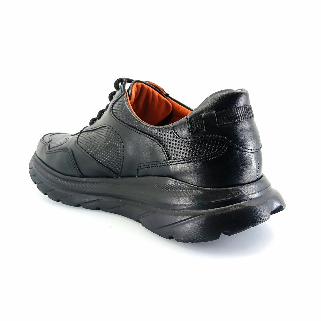 Boxer 44001 (μαύρο δέρμα) ανδρικά δετά sneakers