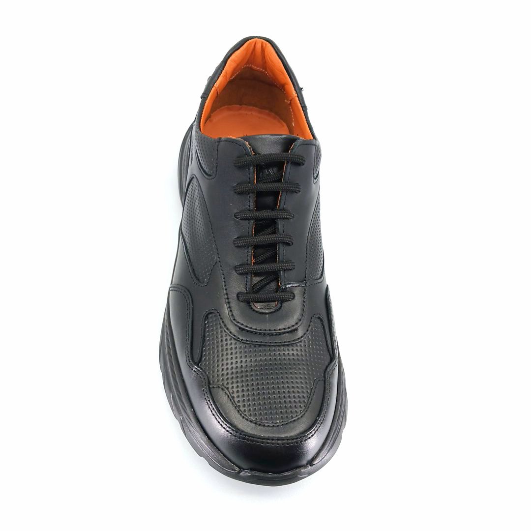 Boxer 44001 (μαύρο δέρμα) ανδρικά δετά sneakers