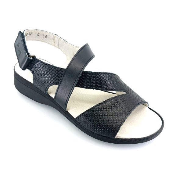 Boxer 58832 (μαύρο δέρμα) γυναικεία σανδάλια