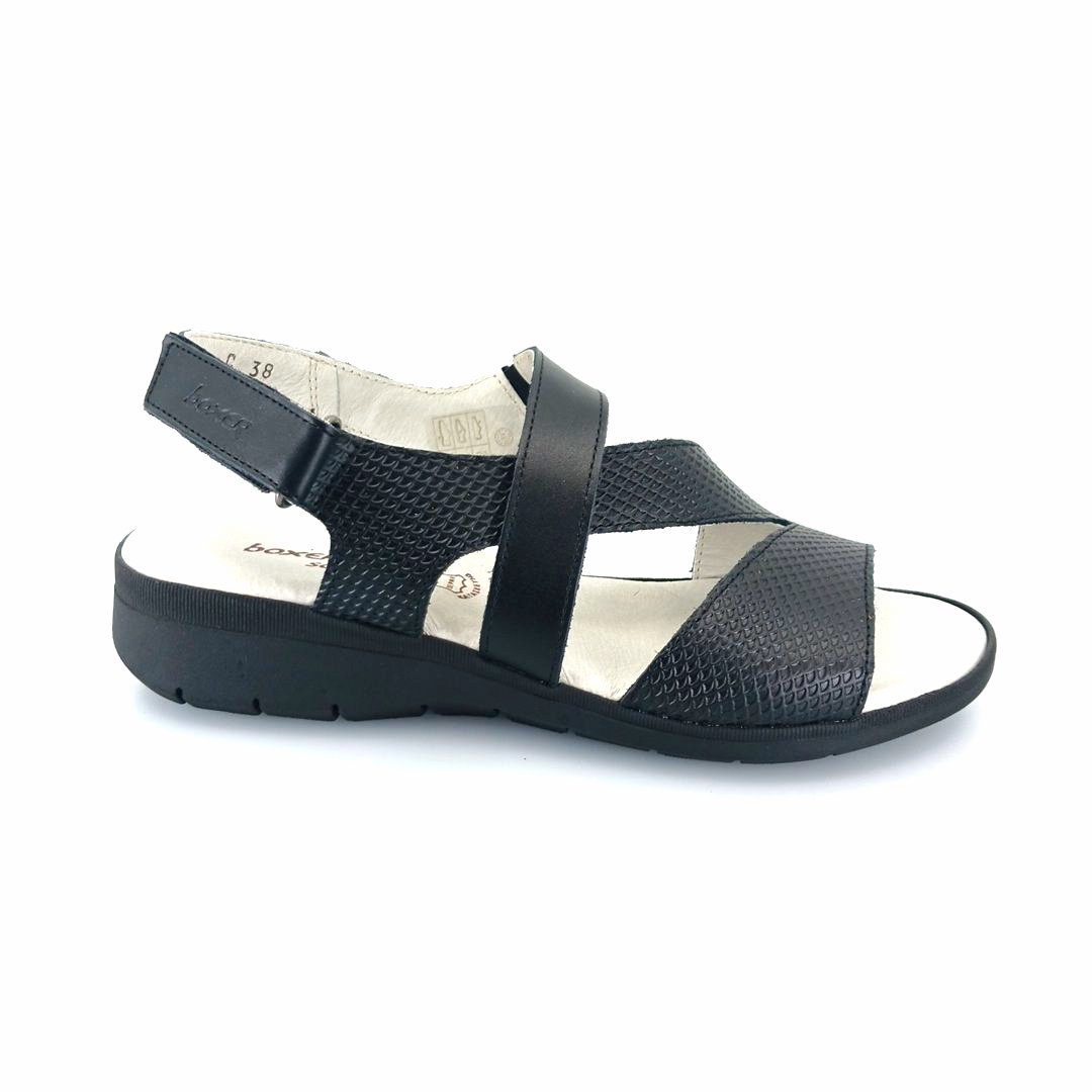 Boxer 58832 (μαύρο δέρμα) γυναικεία σανδάλια