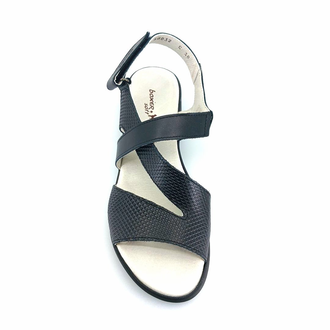 Boxer 58832 (μαύρο δέρμα) γυναικεία σανδάλια