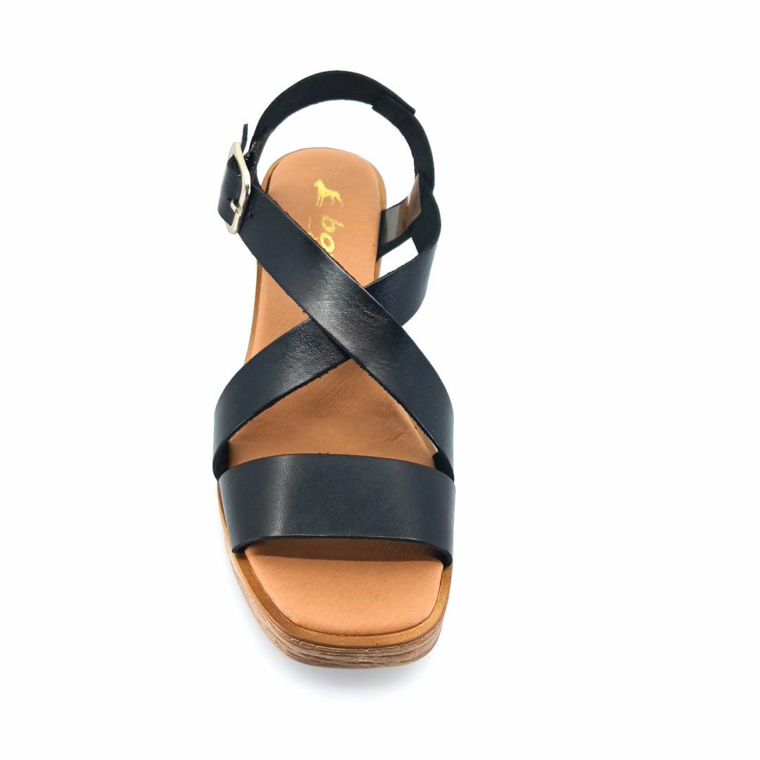 Boxer 97031 (μαύρο δέρμα) γυναικεία πέδιλα