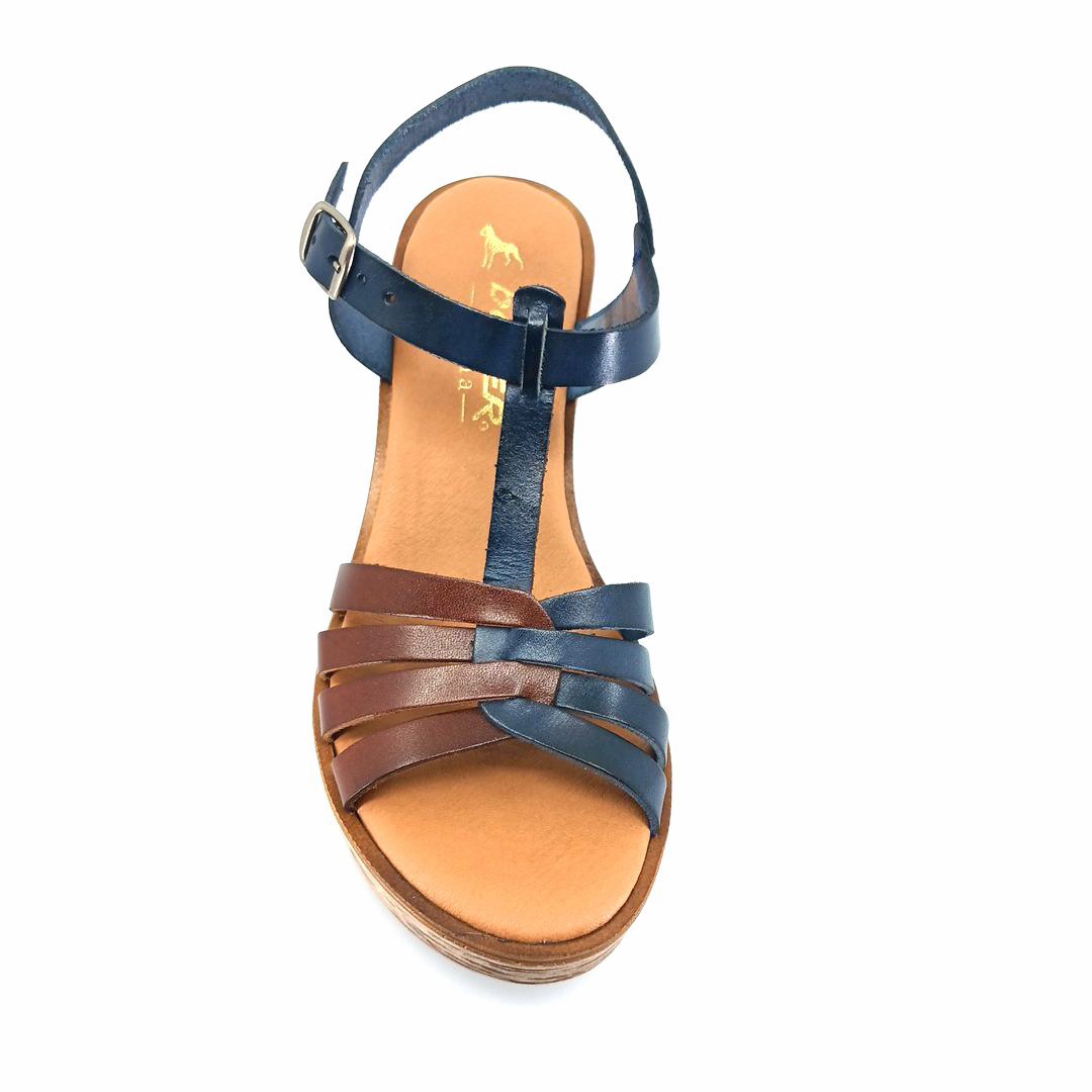 Boxer 97003 (multi μπλε δέρμα) γυναικείες πλατφόρμες