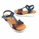 Boxer 97034 (multi μπλε δέρμα) γυναικεία σανδάλια