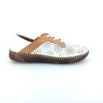 Boxer 98390 (λευκό - ταμπα δέρμα) γυναικεία sneakers