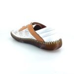 Boxer 98390 (λευκό - ταμπα δέρμα) γυναικεία sneakers