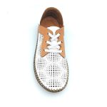 Boxer 98390 (λευκό - ταμπα δέρμα) γυναικεία sneakers